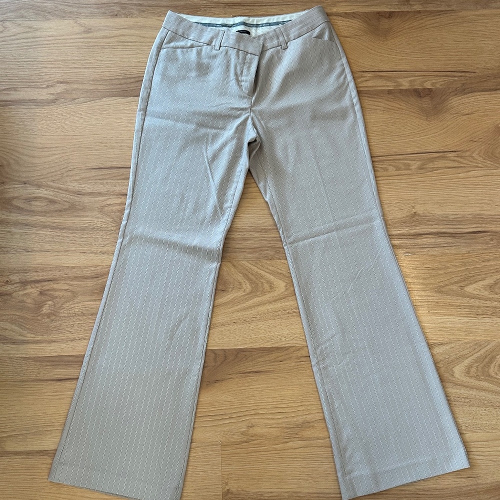 Express Editor Tan Striped Pants - 6R